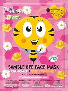 7th Heaven Bumble Bee Face Mask with Chamomile & Honey Fragrance - Hydrating & Brightening