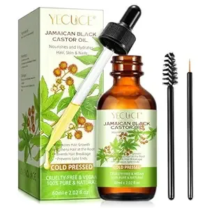 All Natural Hair-treatment Organic Castor Oil for Hair Growth and Moisturizing Massage Oil for Hair and Body Skin Care, Jamaican Black Castor Oil 2.02 Fl Oz