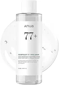 ANUA Heartleaf 77 Soothing Toner, Moisturizing & Calming Facial Toner for Glass Skin, Panthenol, Hyaluronic Acid, Hydration for Sensitive Skin, Vegan, Korean Skin Care, 250ml/8.45 fl.oz.