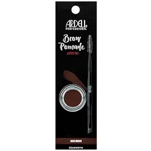 Ardell Brow Pomade - Dark Brown, Smudge-Proof Long-Lasting Eyebrow Makeup, with Dual-Ended Precision Brush and Spoolie for Defined and Natural Brows, 1 Pack