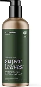 ATTITUDE Hydrating Hair Shampoo with Essential Oils, EWG Verified, Plant and Mineral-Based Ingredients, Vegan Beauty Products, Refillable Aluminum Bottle, Peppermint & Sweet Orange, 473 mL