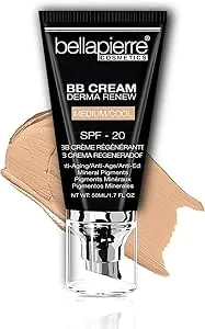 bellapierre BB Cream with SPF 20 - Tinted Sunscreen, Concealer, Matte Foundation, & Moisturizing Face Cream | Lightweight Formula + Pump Top Applicator | Non-Toxic & Paraben Free - 48 ML - Medium Cool