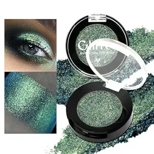BEUSELF Glitter Multichrome Emerald Green Eyeshadow, Bright Dark Olive Green Gold Duochrome Eye Shadow Palette, Highly Pigmented & Long Lasting Cream Eyeshadows, Vegan Talc Free for Travel Size