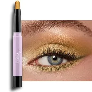 Cream Eyeshadow,Matte & Shimmer Eyeshadow Stick,Eye Brightener Stick,Waterproof Eye Shadow Pencil Crayon,Glitter Eyeliner Pen,Long Lasting buildable Neutral Eye Makeup,Gold Shimmer
