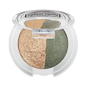 Creamy Mineral Baked Eyeshadow Duo-Vegan Eye shadow (Green-Apricot)
