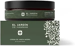 El Jardín de Hammam - Black Soap Cream - Purifying cleanser with 100% vegetable activated carbon, EVOO and eucalyptus - Exfoliating and nourishing