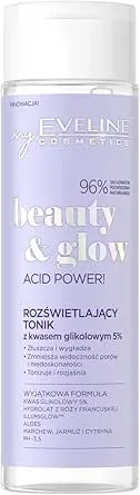 Eveline Cosmetics Beauty & Glow Illuminating Tonic with Glycolic Acid 5%, 200 ml