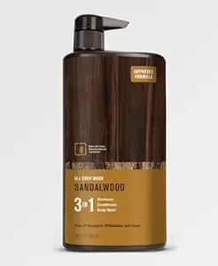 Every Man (All Over 3-in-1 Wash) Jack (Shampoo + Conditioner + Body Wash) Scent: SANDALWOOD (earthy and woodsy with a spicy citrus finish) - 28.8 oz. (Pack of 1)
