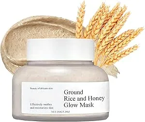 Ground Rice And Honey Clay Mask - Moisturizing Face Masks Skincare - Facial Mask with Rice Extract and Honey - Glass Skin Mask For Deep Cleansing, Reducing Pores & Acne - Face Masks Beauty For Women