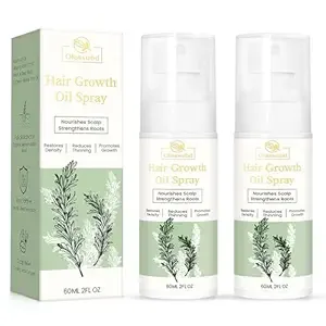 Hair Growth Oil Spray with Rosemary Batana Oil Biotin Caffeine for Hair Growth Spray Anti Hair Loss Repair of Sparse Hair for Women Men 2 Bottles 2 FL OZ Each
