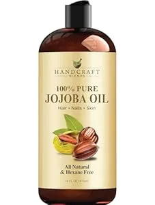 Handcraft Blends Jojoba Oil - Cold-Pressed 16 Fl Oz - 100% Pure and Natural Premium Grade Carrier Oil for Skin and Hair - Body Massage - Hexane-Free - Hair Relaxer for Tight Curls
