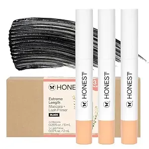 Honest Beauty 2-in-1 Extreme Length Mascara + Lash Primer 3-Pack | Cruelty Free + Safe for Sensitive Eyes | 0.27 fl oz each (pack of 3)