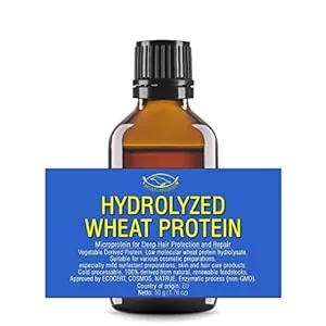 HYDROLYZED WHEAT PROTEIN - Liquid - 50g | 1.76oz - Microprotein for Hair, Skin, Baby Care, Body Wash, Sensitive Skin - Deep Hair Protection, Restructuring and Repair - Shampoos, Conditioners