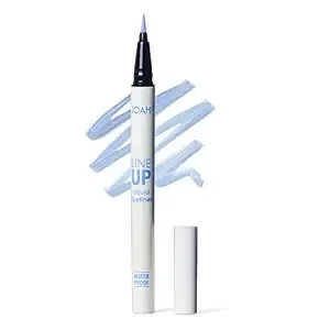 JOAH Line Up Liquid Eyeliner, Waterproof Liner Pen with Precision Felt Tip, Korean Makeup, Smudge Proof, Long Lasting All Day Wear, Strengthens Lash, Cruelty Free Formula, Periwinkle