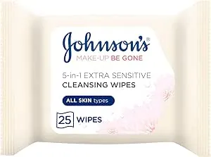 Johnson's Makeup Be Gone Extra-Sensitive Wipes, Pack of 25