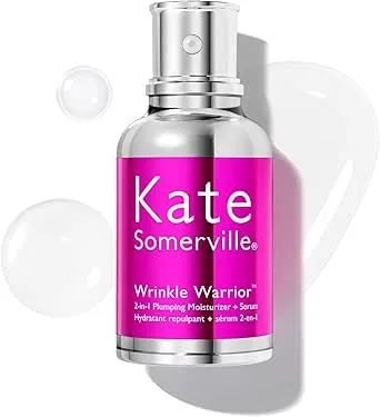 Kate Somerville Wrinkle Warrior, 2-In-1 Plumping Moisturiser and Face Serum, Makeup Primer, Fast-Absorbing, Instantly Hydrates and Smooths Skin, 50ml