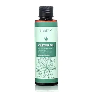LIYALAN Natural Pure Castor oil Cold Pressed Unrefined for Hair repair,Face,Body Massage Carrier Oil Skin Care, for Damaged Hair,Nourish Hair Scalp Smooth Skin 3.38 fl.oz