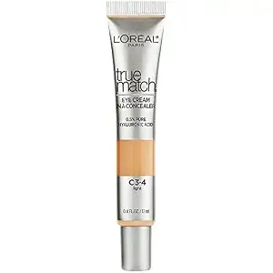 L’Oréal Paris True Match Eye Cream in a Concealer, 0.5% hyaluronic acid, Light C3-4, 0.4 fl. oz.