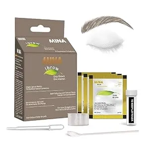 Mina ibrow Hair Color Gray Brown|Long Lasting Natural Spot coloring and Hair Tinting Powder, Water and Smudge Proof Vegan and Cruelty free | No Ammonia, No Lead with 100% Gray Converge