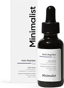 Minimalist Multi Peptide Night Face Serum for Ageless Younger Skin, 30 ml | Collagen Boosting, Hydrating & Overnight Repair Serum for Women & Men