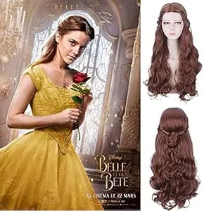 Movie Beauty And The Beast Princess Belle Cosplay Wig Women Long Wavy Synthetic Hair Halloween Party Princess Cinderella Wigs Belle Belle Wig 703