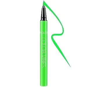 Neon Liquid Eyeliner Pen, Waterproof Smudge-proof Pigmented Eye Liner, Glow Brightly Under UV Lights, Colorful Eye Makeup For Rave Party Music Festival, Neon Green