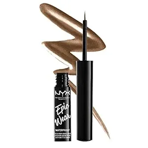 NYX PROFESSIONAL MAKEUP Epic Wear Metallic Liquid Liner, Long-Lasting Waterproof Eyeliner - Brown Metal