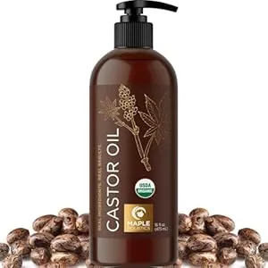 Organic Castor Oil Hexane Free - USDA Organic Castor Oil for Body Detox Hair Growth & Skin Care - Extra Virgin Organic Hair Oil for Dry Damaged Hair and Carrier Oil for Essential Oils Mixing (16oz)