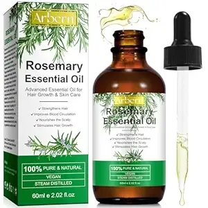 Organic Rosemary Oil for Hair Growth,100% Pure Rosemary Essential Oil for Eyebrow and Eyelash,Nourishes The Scalp 60ml