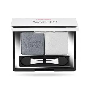 Pupa Milano Vamp! Eyeshadow Compact Duo 009 Silver Stone - Light, Smooth, Blendable, Cream Compact Shadow - Stunning, Colorful, Pigmented Shade - Paraben-Free Formula - 0.078 oz