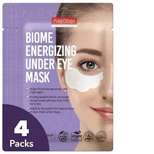 Purederm Biome Energizing Under Eye Mask (4 Pack) – Rich Biome Under Eye Patches for improving skin barrier & Moisturizing