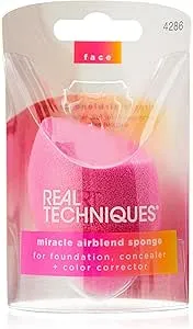 Real Techniques Chroma Miracle Complexion Makeup Blending Sponge, For Liquid and Cream Foundations, Dewy or Matte Finish, 1 Count