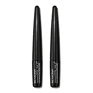 REVLON ColorStay Micro Easy Precision Liquid Eyeliner, Waterproof, Smudgeproof, Longwearing with Felt Tip Applicator, 301 Blackout, 2 pack
