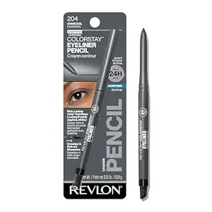REVLON ColorStay Pencil Waterproof Eyeliner, Smudge-Proof, Eye Makeup with Built-In Sharpener, Packaging May Vary, 204 Charcoal, 0.01 oz