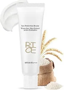 Rice Sunscreen With Probiotics, Korean Sunscreen Spf 50, Organic Face Sunscreen With Rice, Spf 50 Face Moisturiser For Face & Body, Sun Lotion Cream, Rice Sun Cream For All Skin Types(50g/1.69oz.)