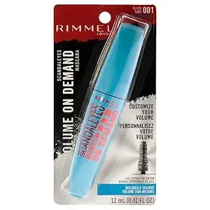 Rimmel London Scandaleyes Volume On Demand Waterproof Mascara - 001 Black Lip Liner Women 0.41 oz