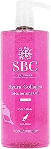 SBC Skincare Hydra-Collagen Moisturising Gel - 1000ml | Anti-Ageing Collagen Gel | Oil-Free Lightweight Face And Body Moisturiser Gel | Collagen Skincare Gel | Collagen Body Lotion