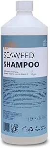Seaweed Shampoo - Vegan certified, 1L Refill, Organic Scottish seaweeds, Rosemary, Vitamin E, No SLS or Parabens, SCPN in the UK, SEAWEED ORGANICS by DIANA DRUMMOND