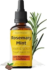 Seven Minerals, NEW Rosemary Oil for Hair Growth, Infused with Rice Protein, Caffeine, Mint and Natural Hair Strengthening Oils, Naturally Thicker, Longer, Softer Hair for Men & Women (2 fl oz)