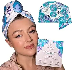 Silky Locks Microfiber Hair Towel | Hair Turbans for Wet Hair | Quick Dry Hair Turban for Curly, Long & Thick Hair | Drying Hair Wrap Towels for Curly Hair Women Anti Frizz