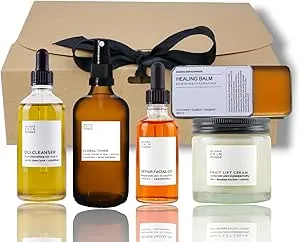 SKIN CARE GIFT SET FACE CARE FULL SIZES Face serum Cleansing Oil Floral Toner Face Cream Beauty Balm
