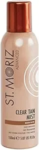 St Moriz Advanced Clear Tan Mist in Medium | Fast Drying Clear Body Fake Tan Mist | For Streak Free Bronzed Glow | No Guide Colour or Transfer | Vegan | Dermatologically Tested | Cruelty Free | 150ml