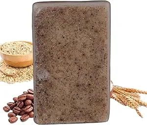 SVATV Coffee Oats Rice Flour Soap Handmade Natural Bar for Men & Women, Moisturizing Body & Face Soap, 125g x 2