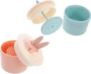 TOVINANNA Round Plastic Sample Containers for Face Wash Maker Bubble Foamer Bunny Ear Skincare Beauty Tool
