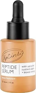 UpCircle Peptide Serum 30ml – Improves Skin Elasticity + Boosts Collagen – Custard Apple, Rich In Vitamin C + Blood Orange Brightens Skin - Vegan + Cruelty-Free