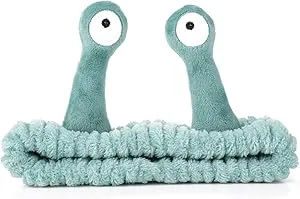 WLLHYF Spa Headband Facial Makeup Head Band Microfiber Soft Coral Fleece Head Wraps Snail Cartoon Cute Hair Accessories Elastic Skincare Hair Band for Women Girls Washing Face Beauty